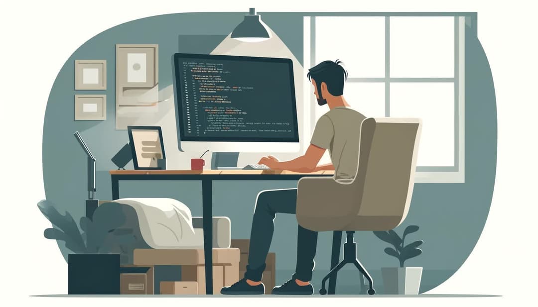 osoba używająca komputera, developer, Flux