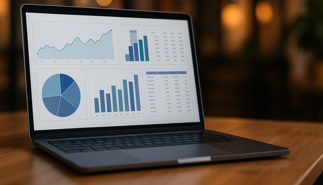 laptop z danymi, Accounting Software
