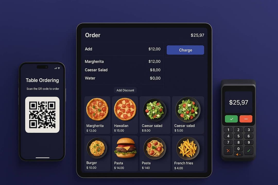 System POS (Point of Sale) na różnych ekranach