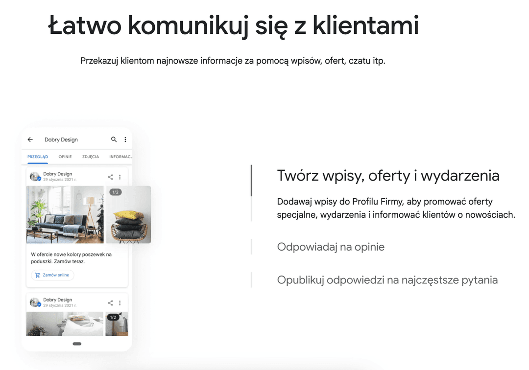 Wizytówka Google Kraków