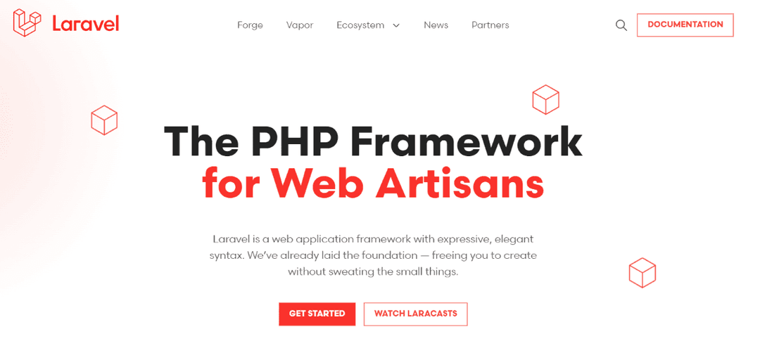 Laravel home page