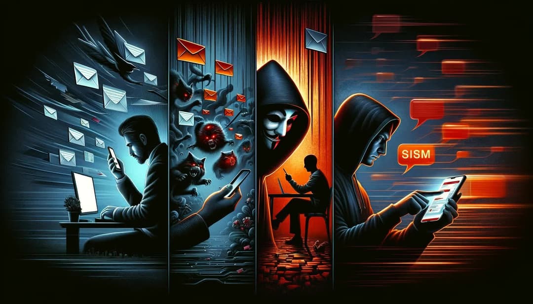 Phishing, smishing, vishing