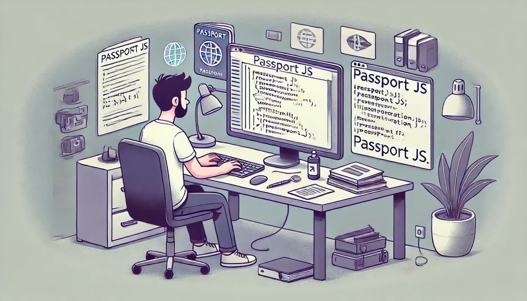 osoba używająca komputera, Passport JS