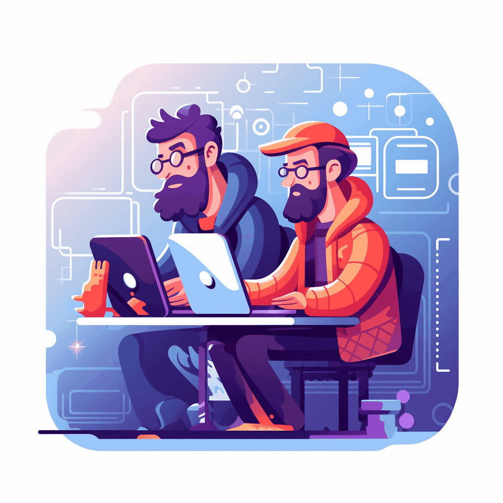 osoby używające komputerów, pair programming