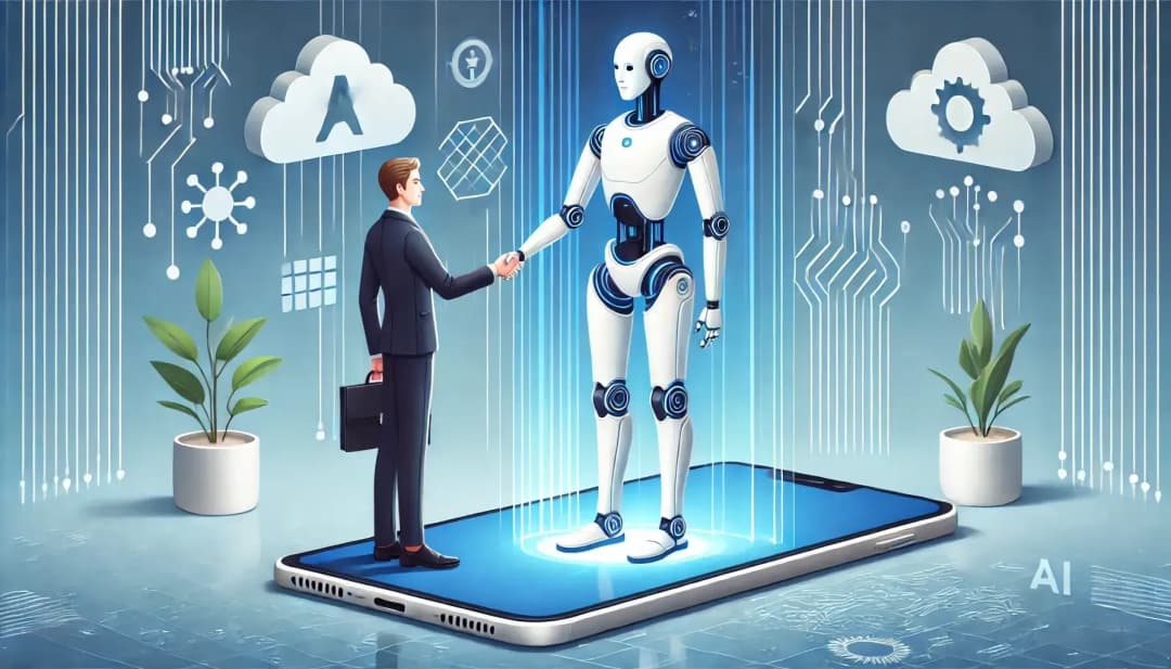 robot podający rękę człowiekowi, Clay AI