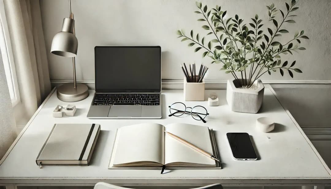 biurko, laptop, NeuronWriter