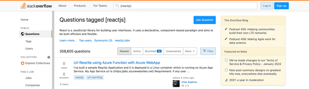 React js społeczność