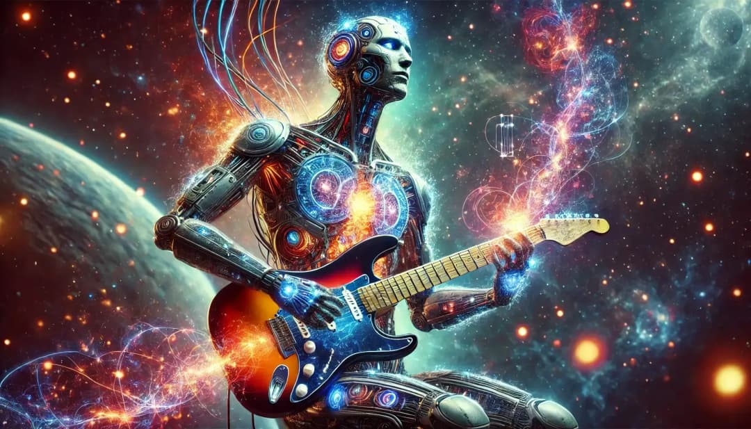 robot grający na gitarze, Suno AI