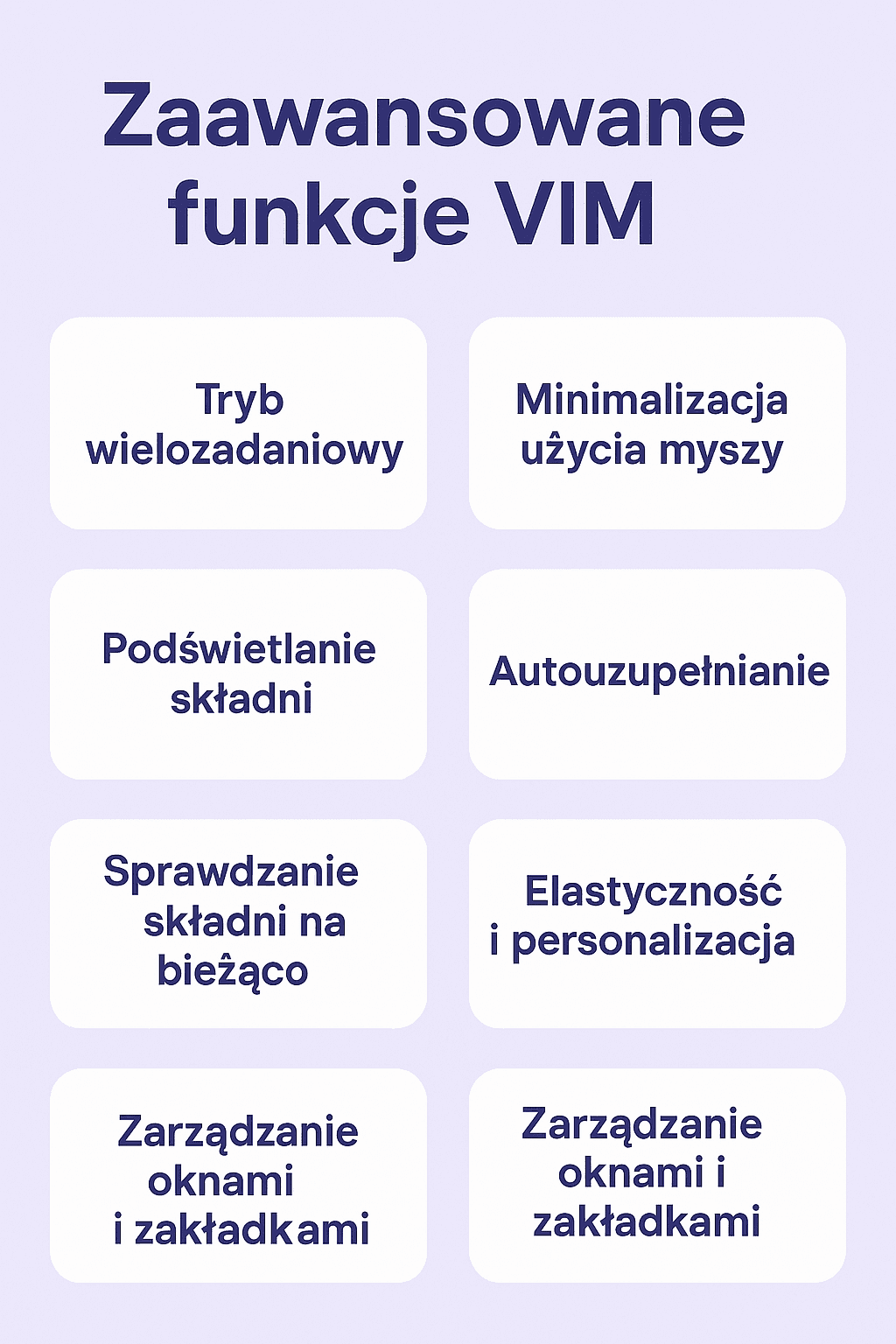Zaawansowane funkcje VIM