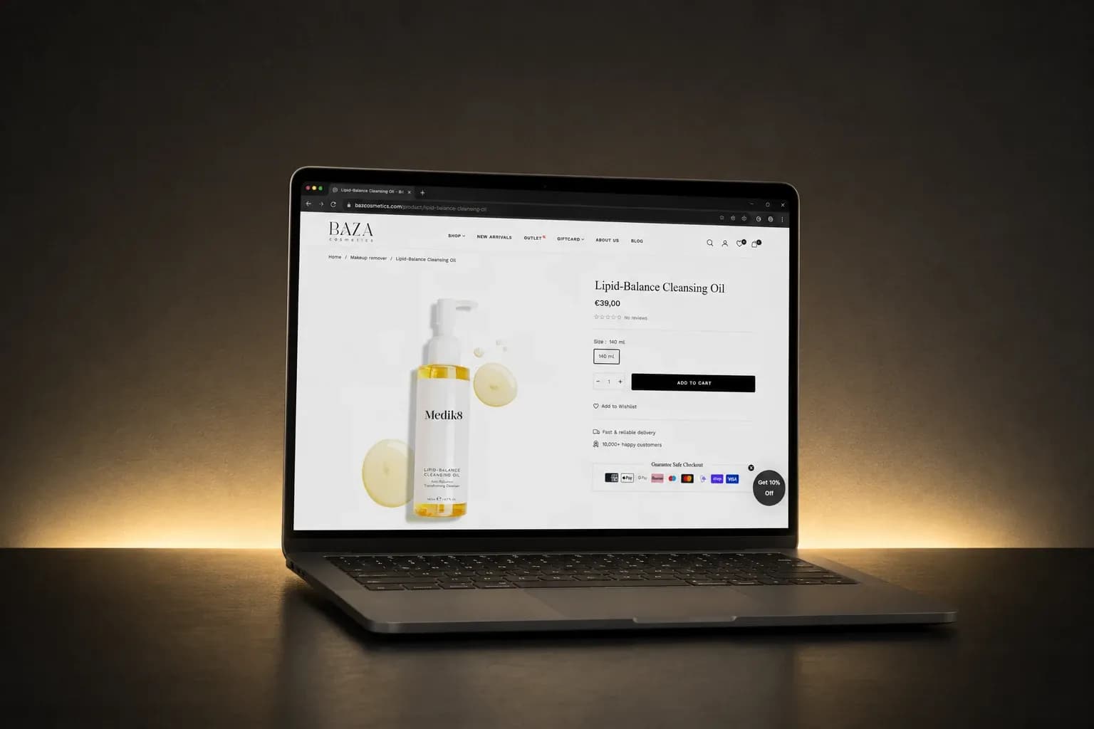 Baza Cosmetics — kadr karty projektu zrealizowanego przez Boring Owl