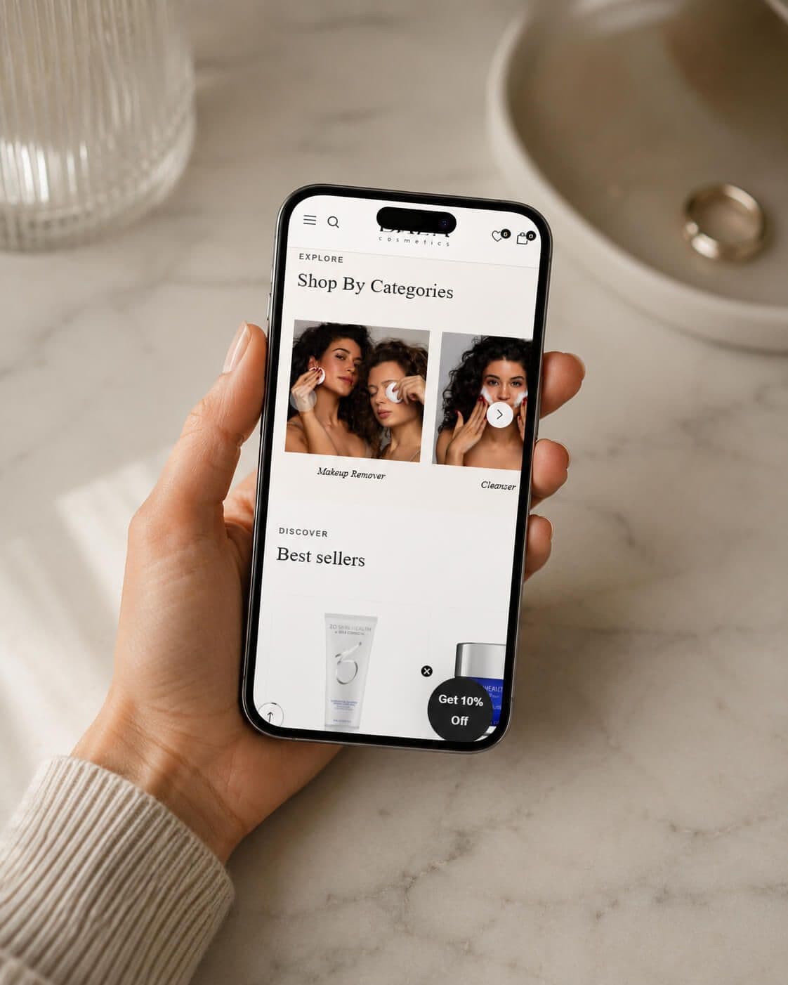 strona bazacosmetics na telefonie