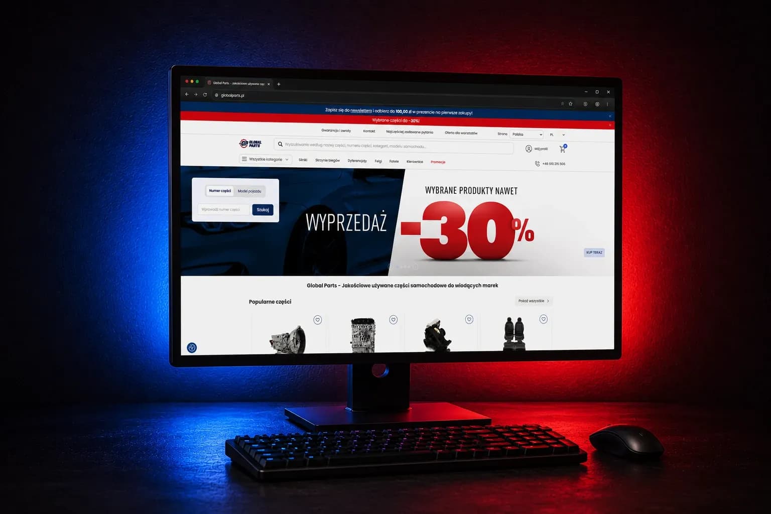 Global Parts — kadr karty projektu zrealizowanego przez Boring Owl