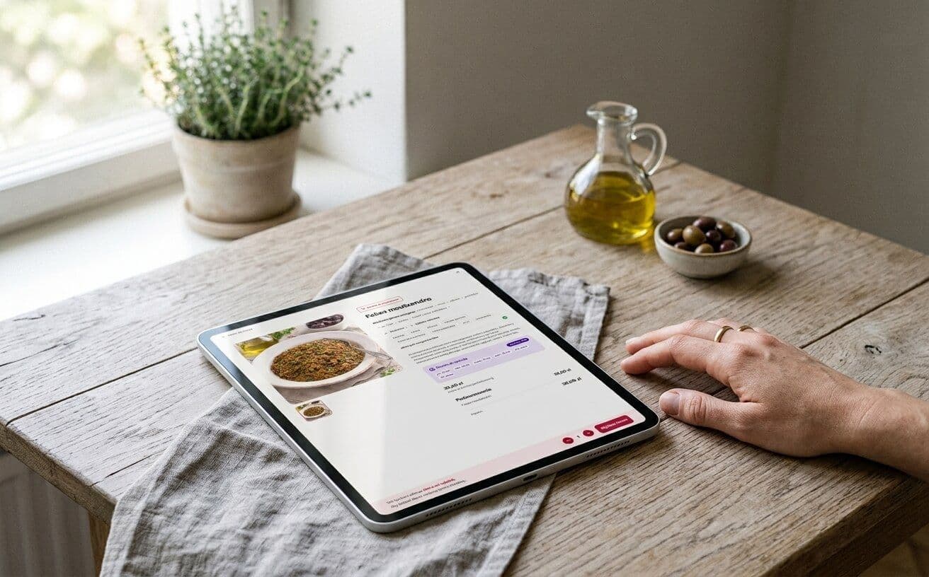nowa strona homechefs na tablecie