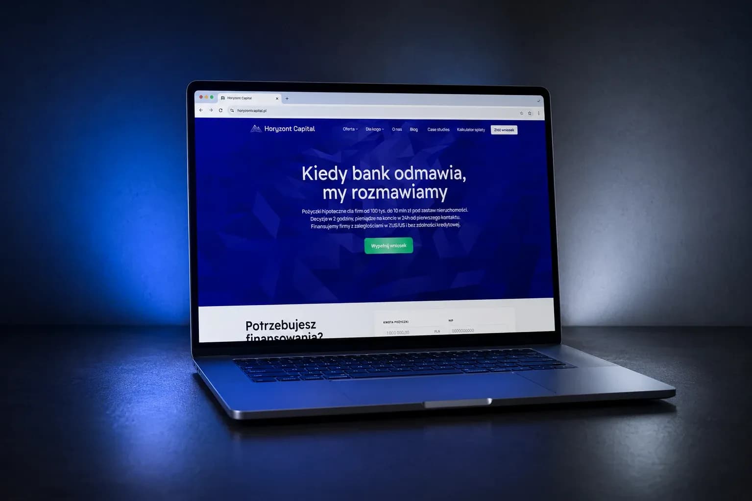 Horyzont Capital — kadr karty projektu zrealizowanego przez Boring Owl