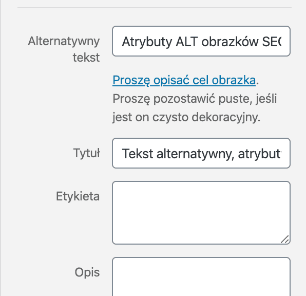 seo alt obrazków