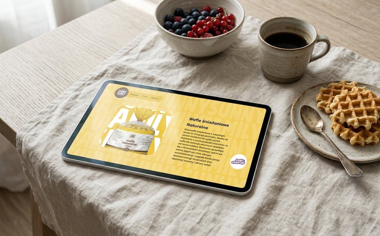 tablet z otwartą stroną sunny-family